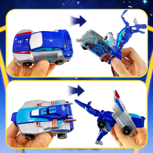 NIGVO 2 Collision Transforming Dinosaur Car Toy Cars Crash & Transform into Dinosaur Robot Toys for Kids Fun Gift