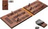 Jeereal Travel Cribbage Board Game Leather & Solid Bambo-Wood Pocket Sized Tiny Card