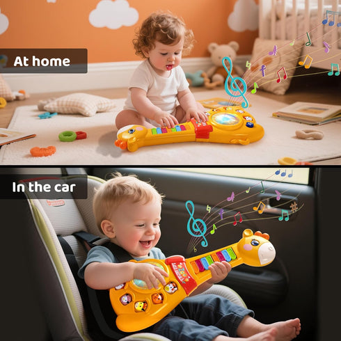 1 2 12-18 1st Marstone Toys for Year Old Boy and Girl Birthday Gift: Baby Musical Guitar Piano Toys Month with Animal