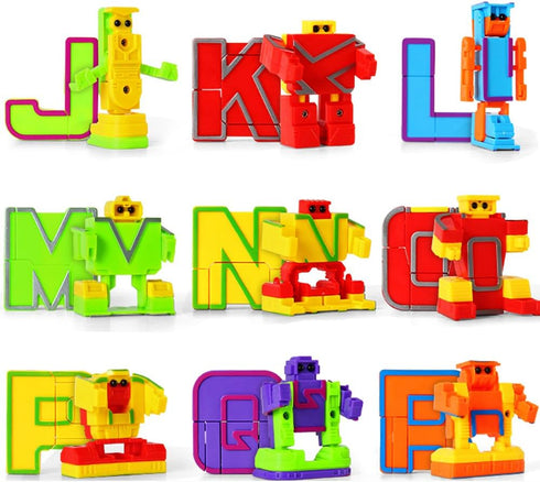 26 Cyeah Alphabet Robot Toys for Preschool Kids Education, Transforming Robotic Toys Pieces