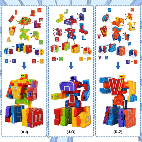 3 4 5 6 8 Girls,26 3+ Birthday Toy Gifts for Years Old Toddler Boys Alphabet Robots ABC Letters Educational Learning