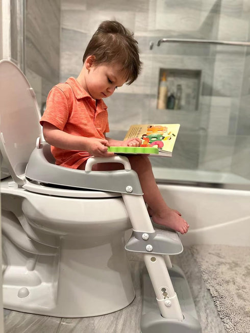 PandaEar Toilet Potty Training Seat with Step Stool Ladder, Comfortable Safe Potty Seat with Anti-Slip Pads Ladder