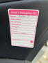 Poskornwel 2.5x4 inch 10PCS Pink Infant In Case of Emergency Child Emergency Contact Car Seat Safety Alert Attachment