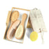 Baby Hair Brush and Comb Set (4-Piece) - Wooden Beechwood Brush Set for Newborn