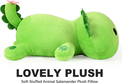 Onsoyours Cute Axolotl Plush, 13" Soft Stuffed Animal Salamander Pillow - Kawaii Plushie Toy for Kids (Axolotl Cactus)