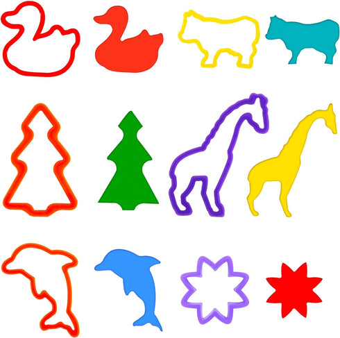 FRIMOONY Dough Tools Set for Kids, 47 PCS Various Animal Molds and Rolling Pins in Random Colors