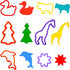 FRIMOONY Dough Tools Set for Kids, 47 PCS Various Animal Molds and Rolling Pins in Random Colors