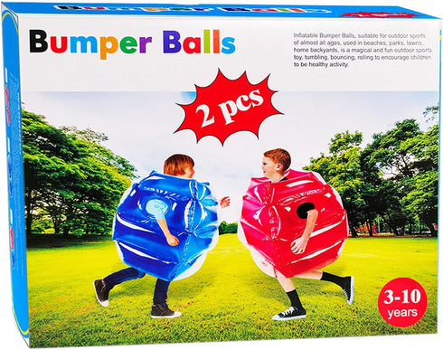 SUNSHINEMALL 2PC Inflatable Body Sumo Balls for Kids, Heavy Duty PVC Vinyl, 26" (Blue+Pink)