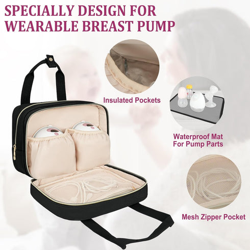 ZIOZERTT Momcozy/Medela/Elvie/Willow Pack Pack,Bag Wearable Breast Pump Storage Bag Compatible with Breast Pump