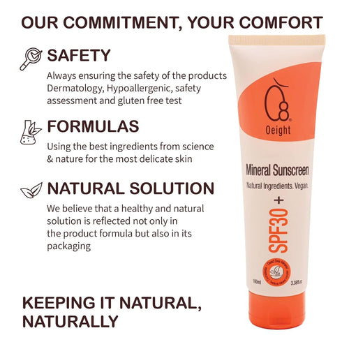 Recommended Oeight Mineral Sunscreen for Babies and Children, Baby Sunscreen Lotion Family Sun Protection with Mineral