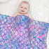 Mermaid Scales Baby Blanket, Soft Plush Throw for Girls, Toddler Newborn Nursery Bed Blanket, 40x30 Inches
