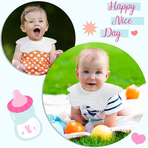 Geyoga 10 360 Pcs Baby Bibs Rotate Baby Bandana Muslin Drool Bibs Petal Bibs Burp Gauze Cloths Absorbent Bib