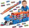 VATOS Toddler Truck Toy - Ejection Folding Dinosaur Track, Portable Truck Car