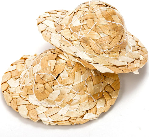 40 Pieces Mini Straw Hats, Tiny Cowboy Hats for Mini Dolls, 2 Inch Straw Hats for Crafts & Decorations