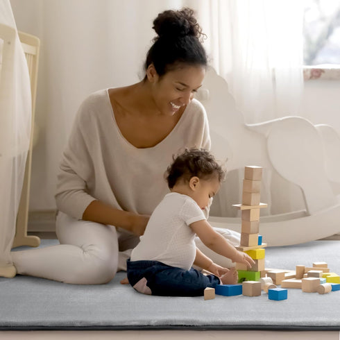 50x50 BALAPET Thick Memory Foam Play Mat for Playpen, Super Soft Velvet Portable Baby Playpen Mat for Kids Toddler