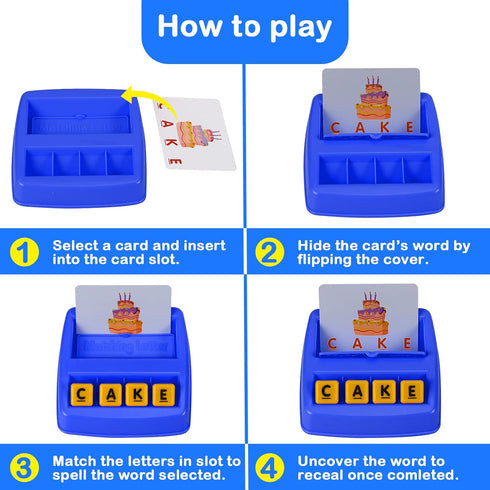 Matching Letter Game - Alphabet Spelling & Reading Words, Early Learning Educational Toy for Preschool Kids Over 3-8