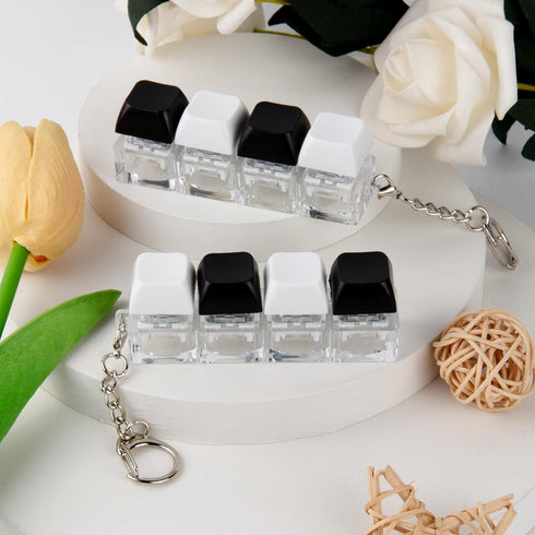 XiawaLangzhuo 2 4-in-1 Psc Keyboard Fidget Toy, Keyboard Fidget Keychain Keyboard Decompression Button Finger Clicker
