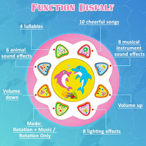 6-12 Tummy 3-6 12-18 1 2 Baby Girl Toys for Months Ocean Rotating Light Up Musical Toys Time Infant Toys Months Baby