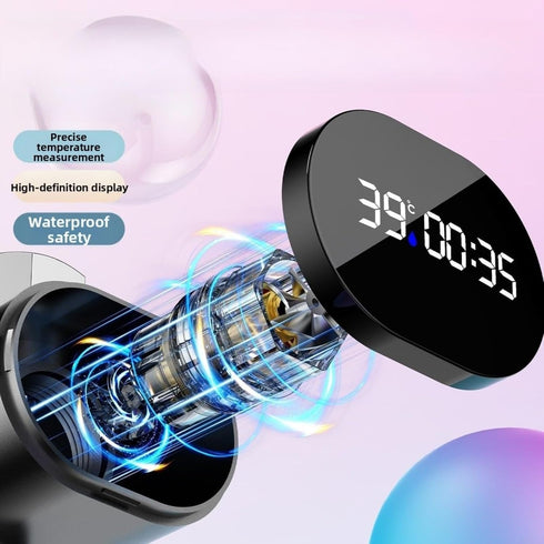 CNANRNANC LED Digital Shower Temperature Display, Waterproof Shower Thermometer,Water Temperature Sensor Gauge