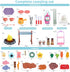 Set 50 3-5 Kids Camping Toys PCS with Campfire, BBQ Grill, Food Toy and Lantern Kids Camping Gear with Storage Bag