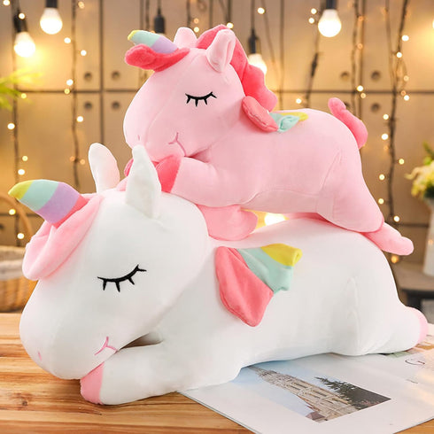 Soft Unicorn Stuffed Animal, Plush Hugging Pillow Toy for Kids (Pink, 19.6 in)