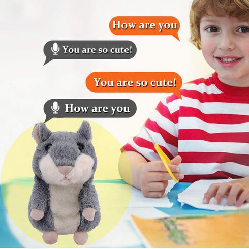 Talking Hamster, Interactive Stuffed Plush Animal, Talking Toy with Cute Sound Effects, Best Buddy for Kids Age 3+