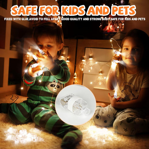 CALIFORNIA CADE ELECTRONIC Finger Lights, 50Pcs White Finger Flashlight for Kids Adult Party Favors Holiday Light up