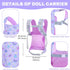 18INDC 16-22 Inch Baby Doll Carrier with Doll Accessories Doll Carrier for Kids, Reborn Doll Baby Carrier