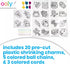 Ooly Shrink-Its! 28 PC DIY Shrinking Art Kit with 20 Plastic Pre Cut Charms, No Mess Art for Kids, Ideal Party Favor