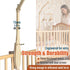 Tuiiopoli 360 Baby Crib Mobile Arm - Double Wooden Screw Anti-Slip Reinforcement Hanger Crib Holder No Paint Rotatable