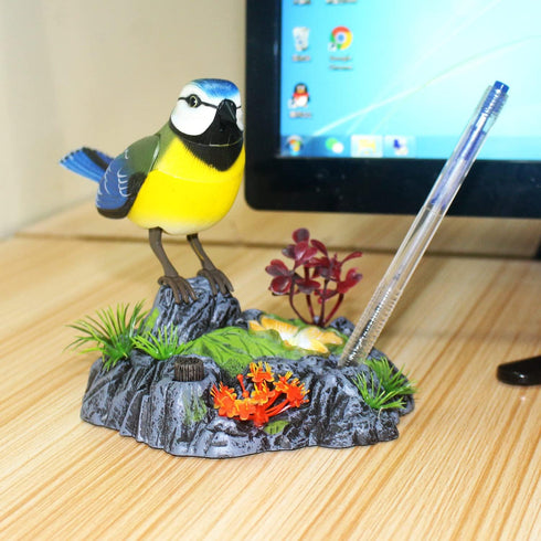 Tipmant Cute Electronic Birds Toys, Realistic Move Chirp Electric Pets for Office Home Desk Decor, Kids Birthday Gifts