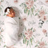 Stork Wares 30x40inch (BB339) Soft Floral Rose Personalized Baby Girl Swaddle Blanket, White