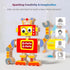 YECHISY Playset, Wooden Snap-Together Building Toys: STEM Building Blocks, Robot Take Apart Fine Motor Skill Montessori