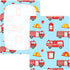 CZXW 52" 28" Cartoon Fire Engine Crib Sheets Fitted x Natural Cotton Soft & Breathable for Baby Crib Mattress