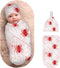 Nanyizly Simple White Line Drawing Newborns Beanie Swaddle Blanket Set Baby Receiving Blankets