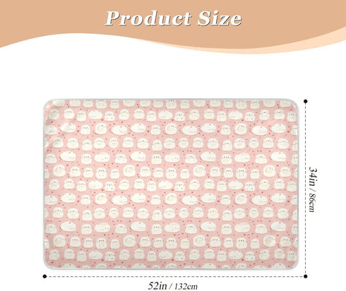 siphylline 52" 34" Cute Peach Animal Extra Large Resuable Changing Pad Covers Highly Absorbent Bed Wetting Pads