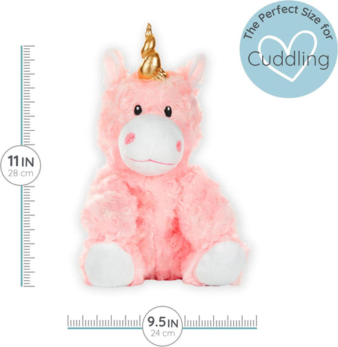 Cozy Princess Pink Unicorn - Microwavable & Weighted Plush Stuffed Animal - Heated Plushie for Warmth - Cute, Soft, Toy