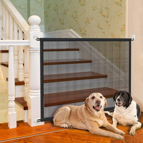Dog Gate for Stairs, Indoor Dogs Screen Mesh Gate, 29 inches Tall, 30 inches Wide for Doorways & Stairways