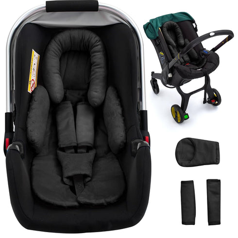 Newborn Car Seat Head Support with 3 Shoulder Covers Set, 2-in-1 Reversible