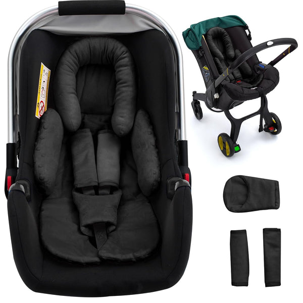 Newborn Car Seat Head Support with 3 Shoulder Covers Set, 2-in-1 Reversible