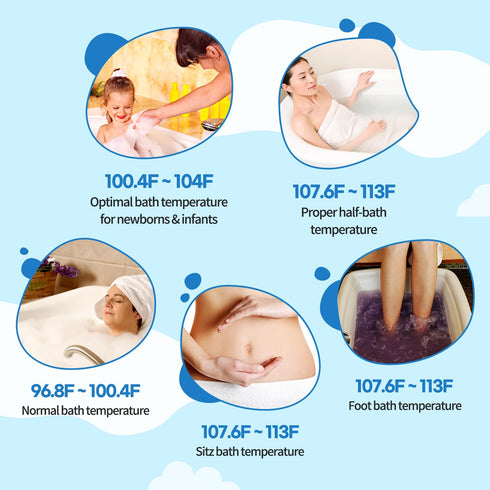 2in1 HubiBaby Baby Bath Thermometer & Digital Room Temperature, Kids Bathroom Safety Products with Temperature Warning
