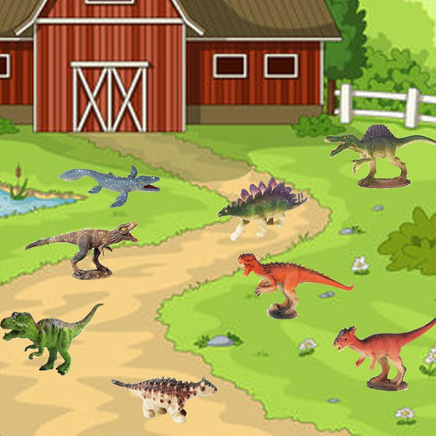 RUSON 12 Pcs Mini Dinosaur Animals Figures Toys, Realistic Dinosaur Playset Figurines, Cake Topper Toy Set