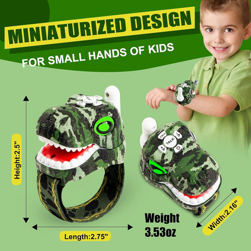 Dinosaur Walkie Talkies for Kids, 2 Way Radios for Boys & Girls Ages 3-12, Long Range Outdoor Adventure Gifts