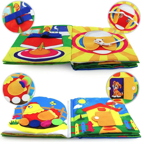 Infant Soft Book, Educational Baby Books 6 to 12 Months, Nontoxic Fabric Touch & Feel Crinkle Cloth for Babies