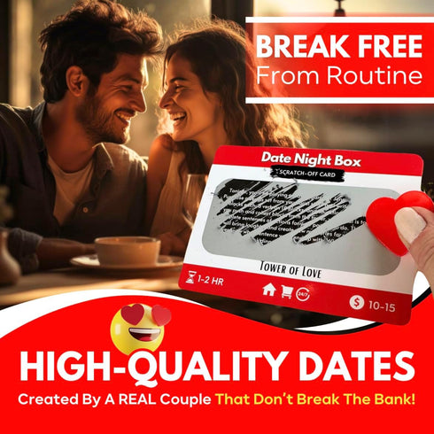 Date Night Box: 52 Fun & Adventurous Scratch-Off Ideas for Couples - Romantic Gift for Birthday, Anniversary