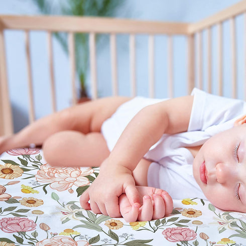 52 28 inch Crib Sheets HNHUAMING Neutral Baby Crib Fitted Sheets, Ultra Soft & Breathable X Crib Sheet Snug Fits