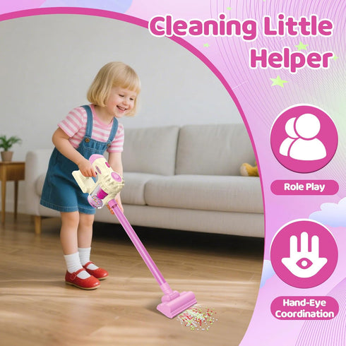 3 1 3 Toddler Vacuum Cleaner, in Kids Vacuum Toy with Weak Suction, Role Play Housekeeping STEM Educational Toy