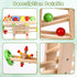 Qilay Wooden Race Track Toddler Toys - Wooden Car Ramp Racer Set with 4 Balls & 5 Race Tracks for Kids