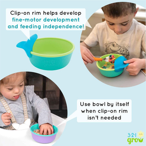 Easy Scoop & Hold Bowl Set - Silicone Bowls for Babies, Toddlers, Kids, Set of 2 Bowls | 6 mo+ | Dishwasher and