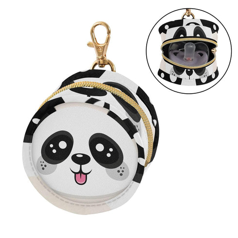 Panda Round Pacifier Storage Case with Zipper, Portable Pacifier Case for Travel, Diaper Bag & Purse, Pacifier
